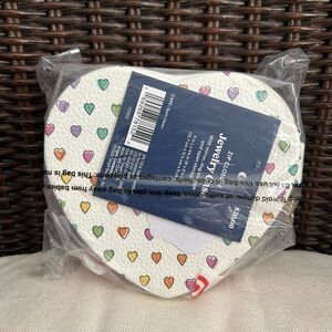 NWT Roller Rabbit Disco Hearts Wave Heart Shaped Jewelry Box White/Pink